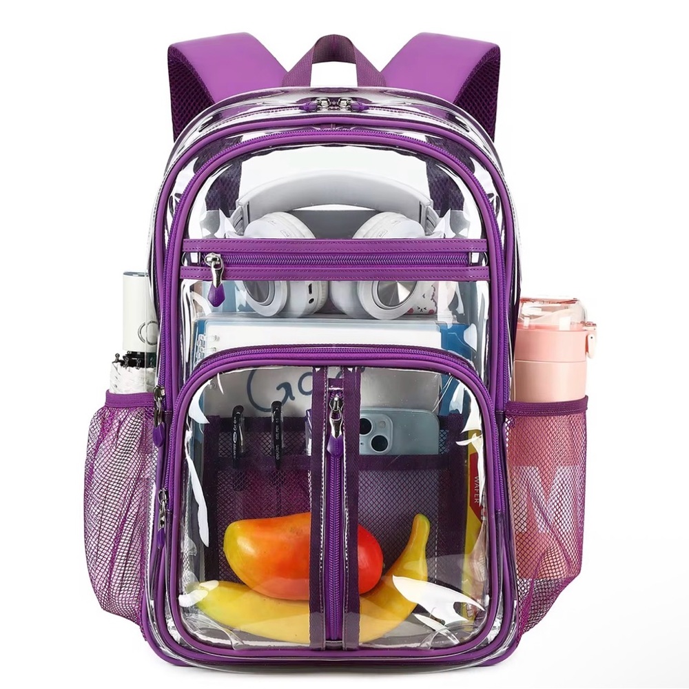 Stylish Purple Clear Backpack for Women